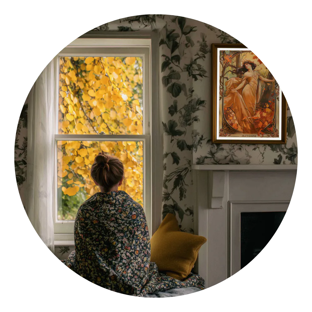 Affiche Art Nouveau - Affiche Automne "Balade dans les bois"