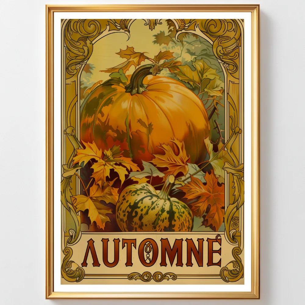 Affiche Art Nouveau - Affiche Automne "Citrouilles"