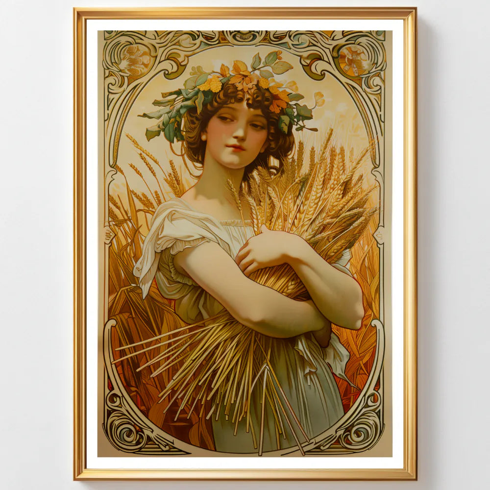 Affiche Art nouveau - Affiche Automne "La femme aux blés"