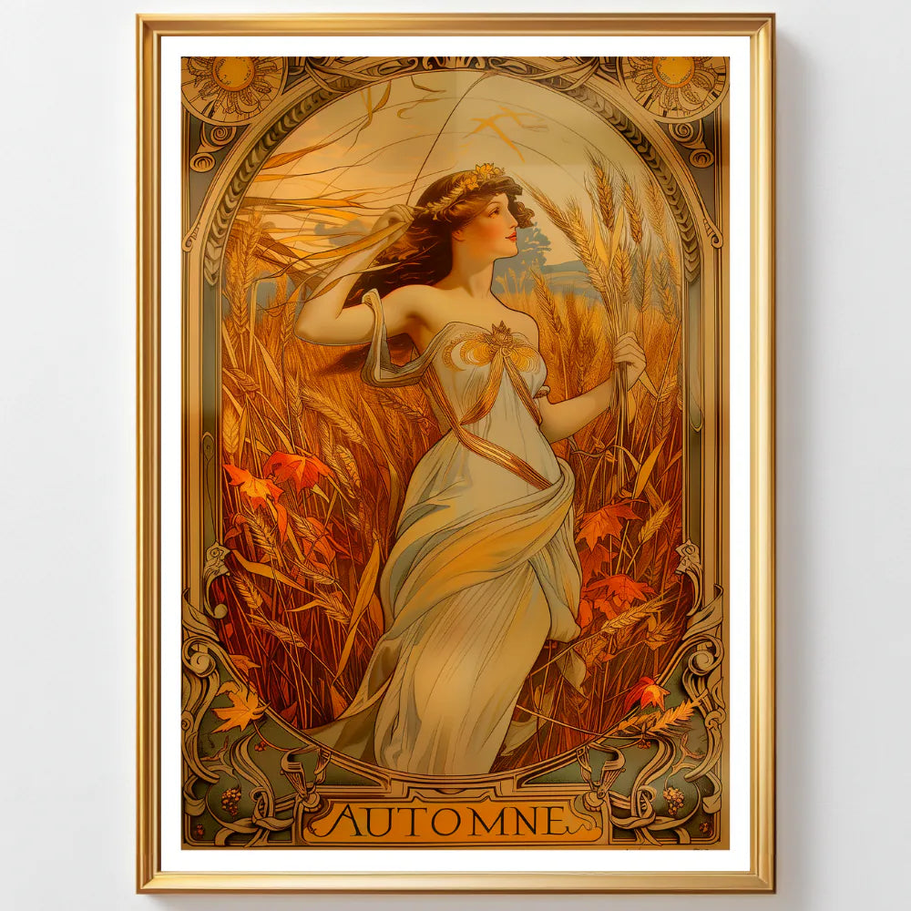Affiche Art Nouveau - Affiche Automne "La muse des blés"