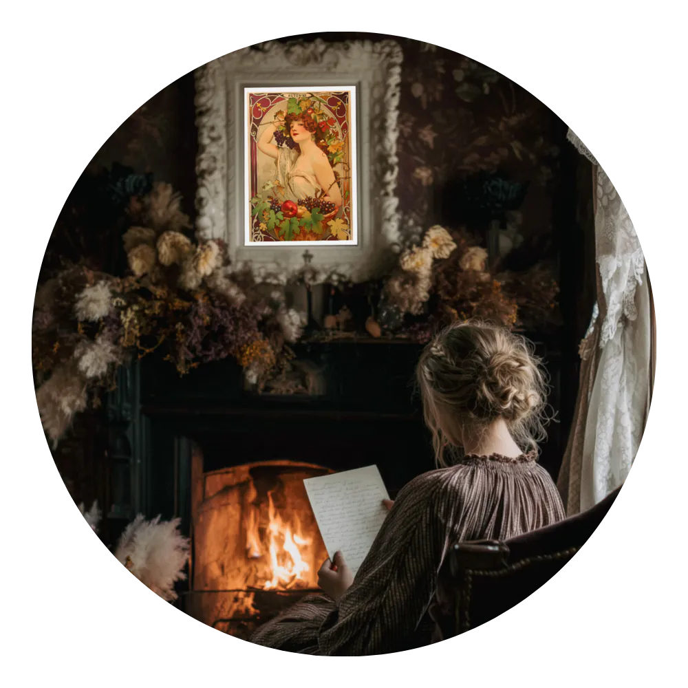 Affiche Automne "La muse des vendanges"