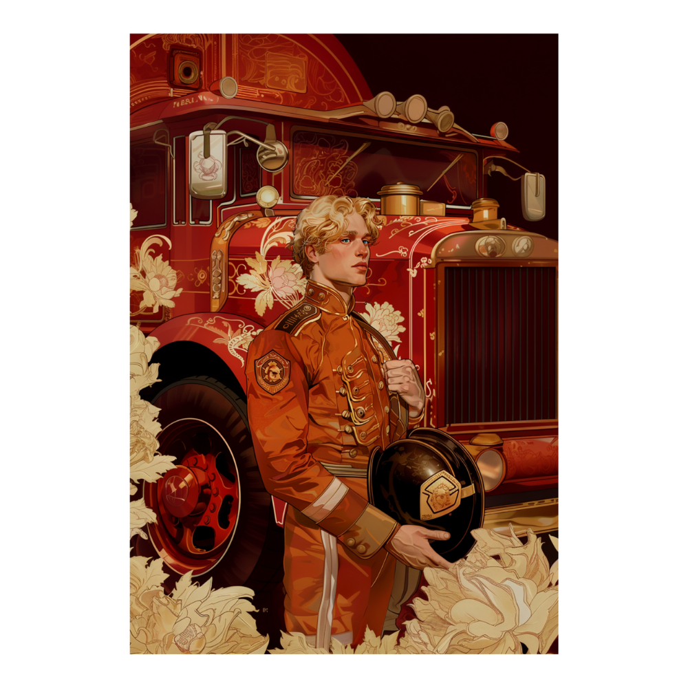 Affiches Art Nouveau - Collection Métiers d'antan "Le Pompier"