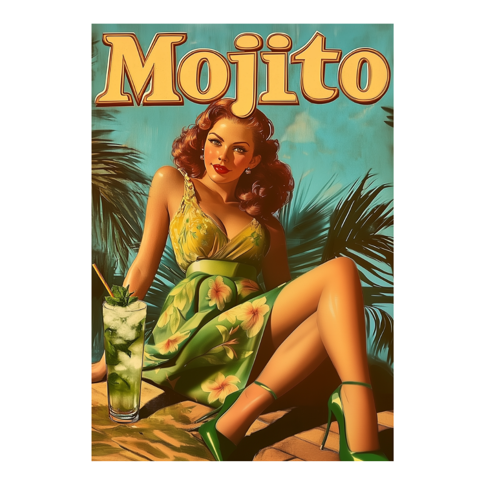 Affiches Rétro - Collection Cocktails Vintage "Mojito"