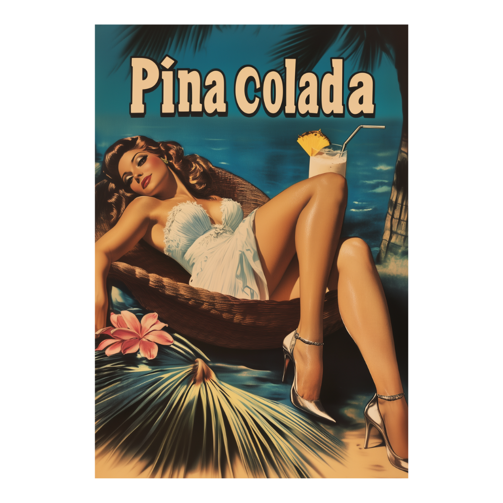 Affiches Rétro - Collection Cocktails Vintage "Piña Colada"