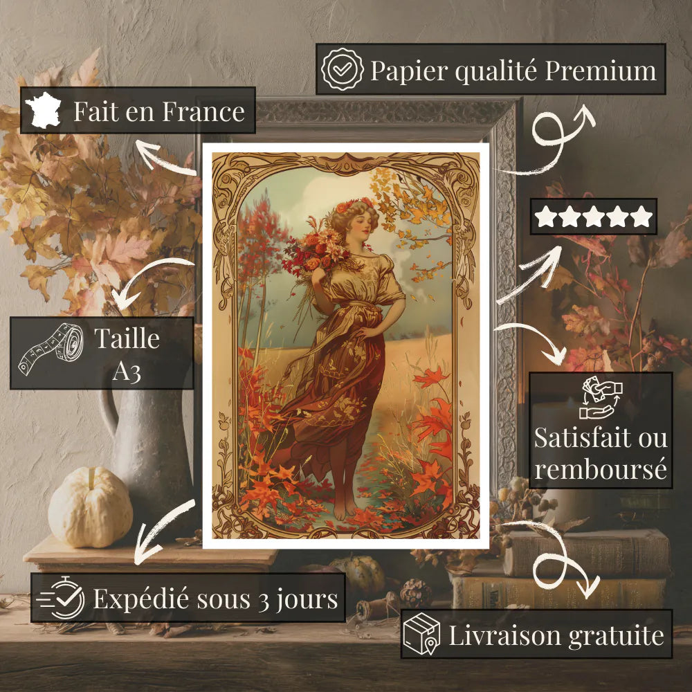 Affiche Art Nouveau - Affiche Automne "Balade Automnale"
