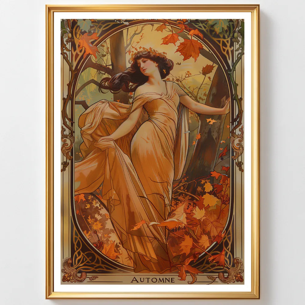 Affiche Art Nouveau - Affiche Automne "Balade dans les bois"