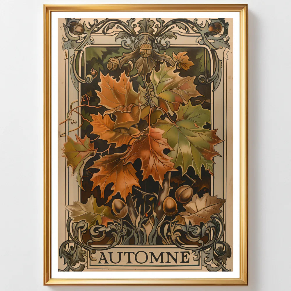 Affiche Art Nouveau - Affiche Automne "Feuilles Mortes"