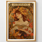 Affiche Art Nouveau - Affiche Automne "La femme au chat noir"