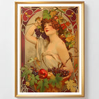 Affiche Art Nouveau - Affiche Automne "La muse des vendanges"