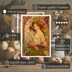 Affiche Art Nouveau - Affiche Automne "La muse des vendanges"