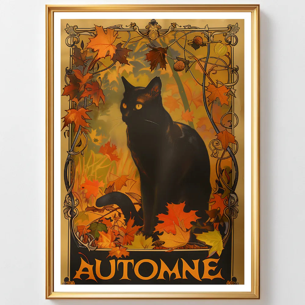Affiche Art Nouveau - Affiche Automne "Le chat noir"