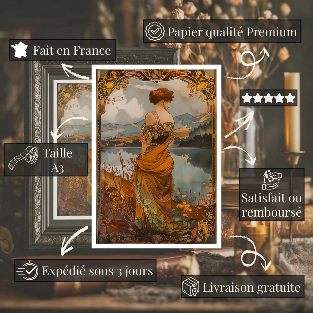 Affiche Art Nouveau - Affiche Automne "Murmures d'Automne"