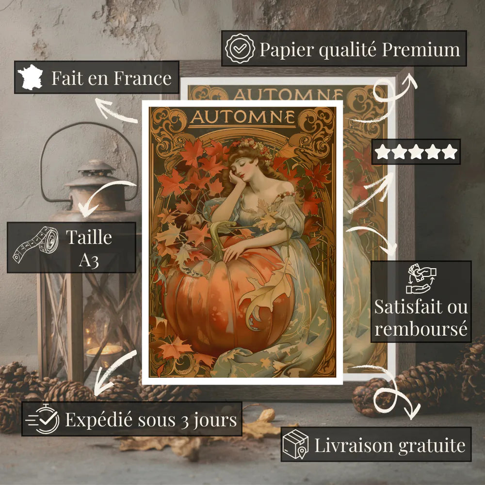 Affiche Art Nouveau - Affiche Automne "Automne Rêveries d'automne"