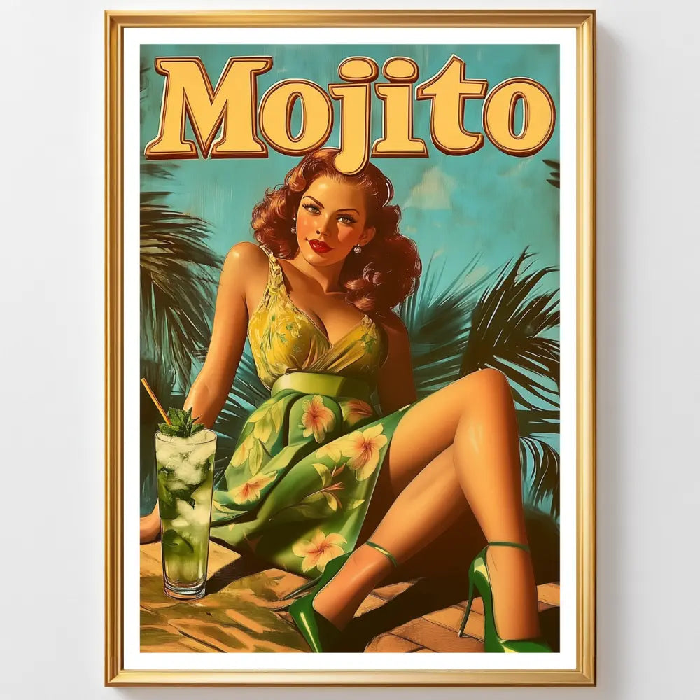 Affiches Rétro - Collection Cocktails Vintage "Mojito"
