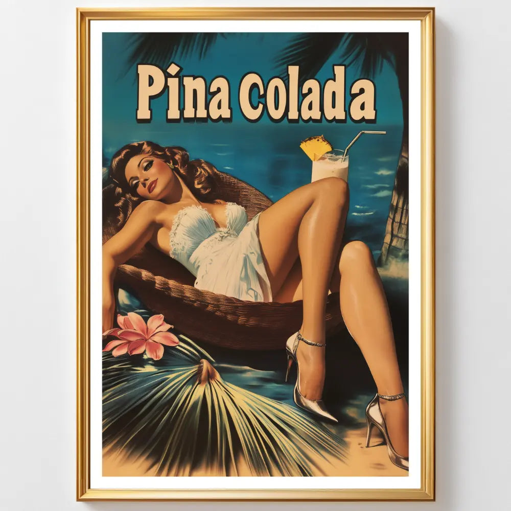 Affiches Rétro - Collection Cocktails Vintage "Piña Colada"
