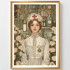 Affiches Art Nouveau - Collection Métiers d'antan "L'infirmière"