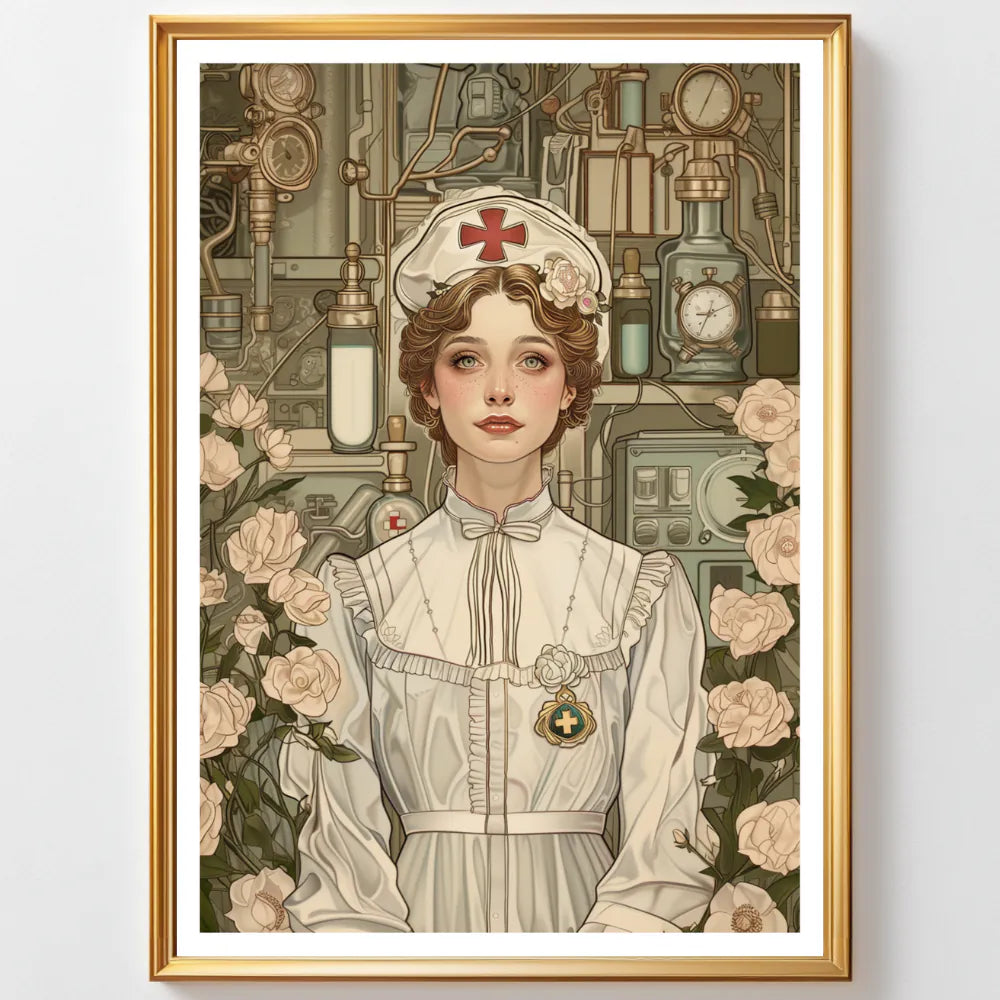 Affiches Art Nouveau - Collection Métiers d'antan "L'infirmière"