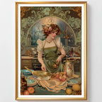 Affiches Art Nouveau - Collection Métiers d'antan "La Cuisinière"
