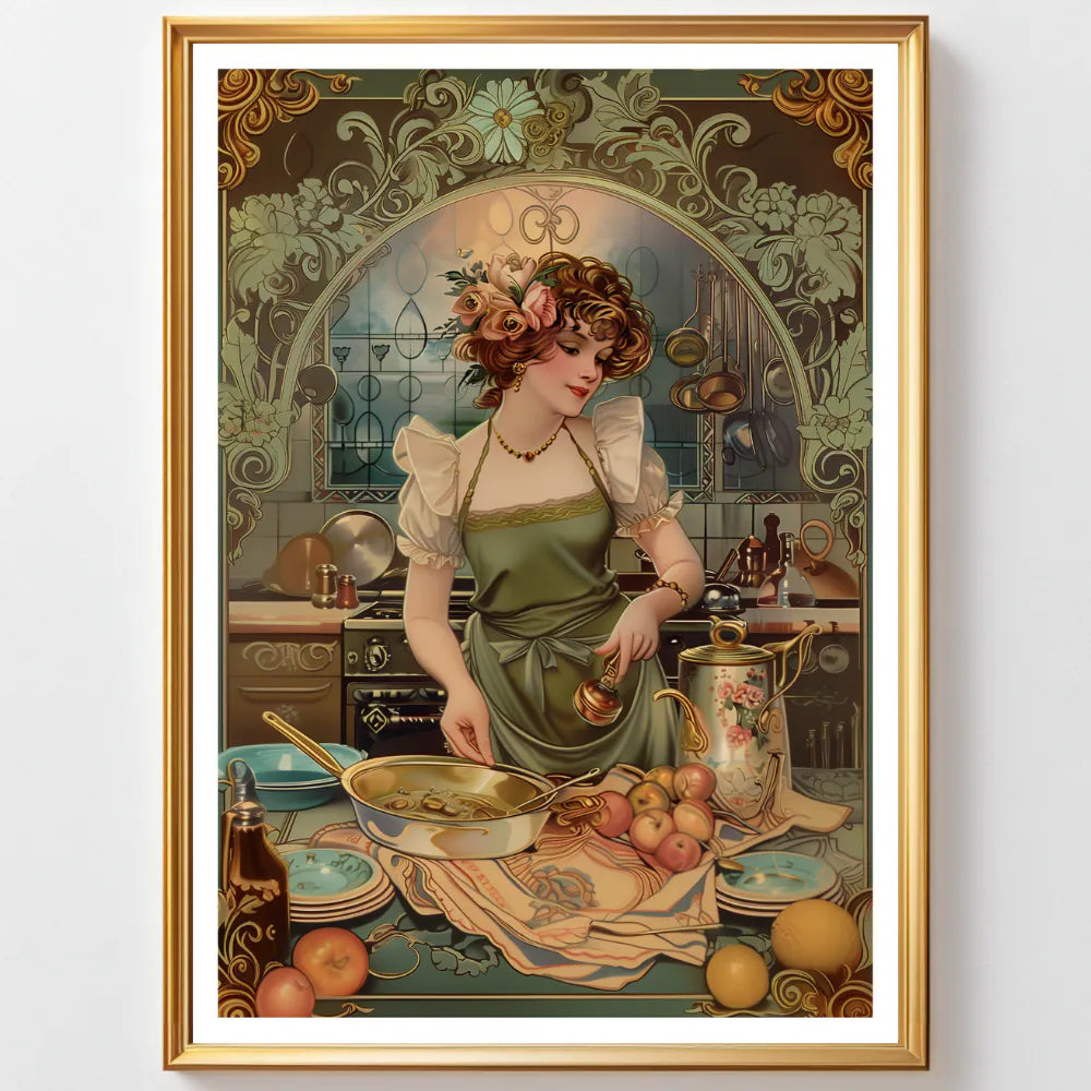 Affiches Art Nouveau - Collection Métiers d'antan "La Cuisinière"