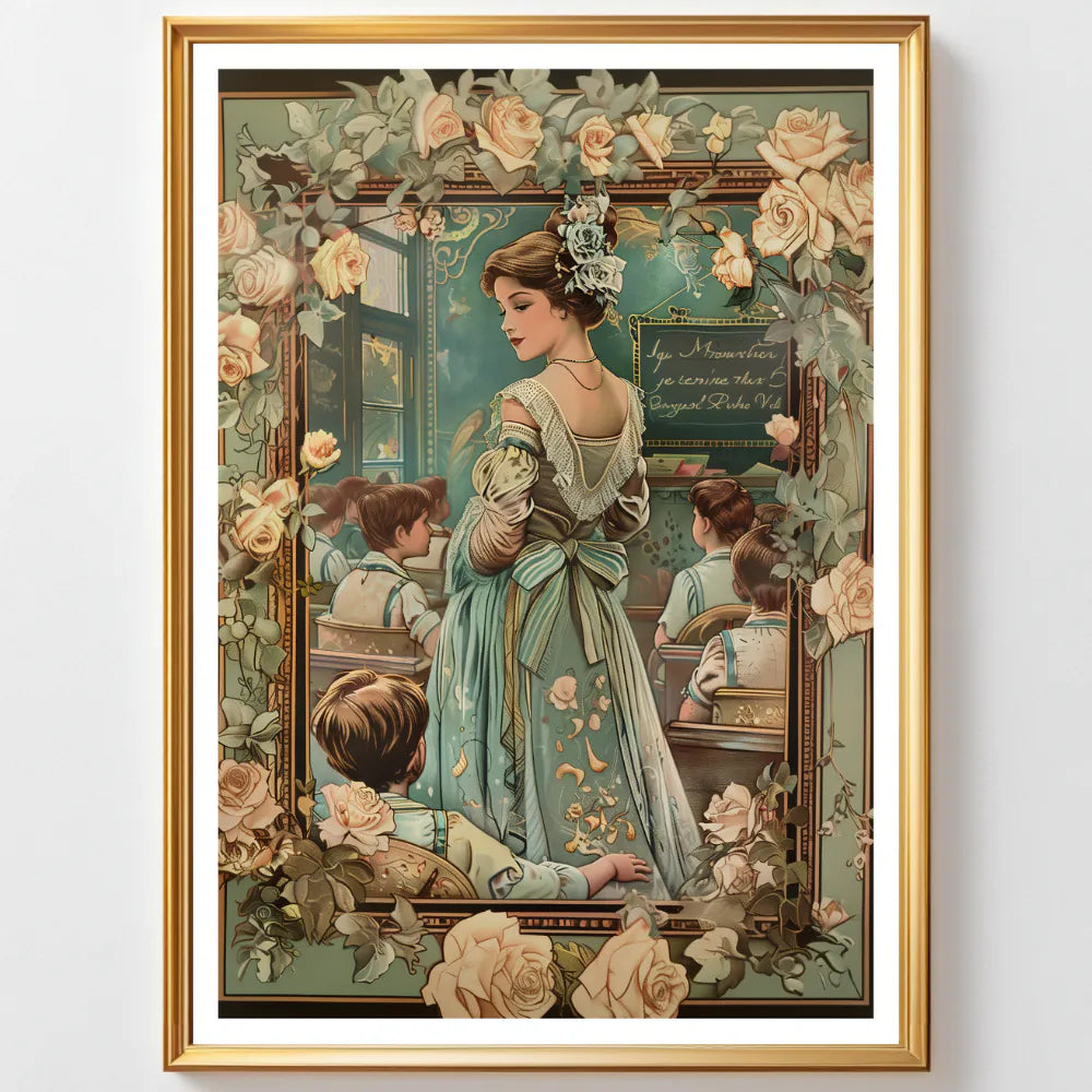 Affiches Art Nouveau - Collection Métiers d'antan "la maitresse"
