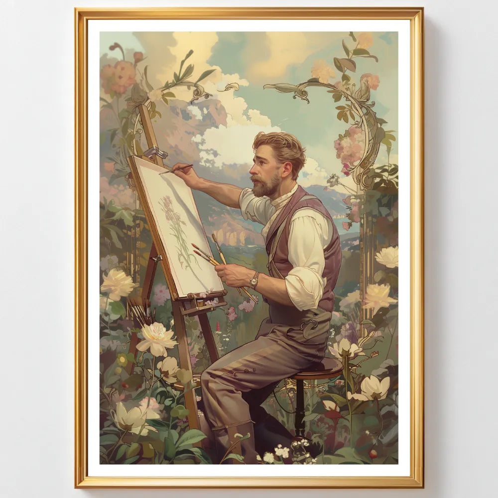 Affiches Art Nouveau - Collection Métiers d'antan "Le Peintre"
