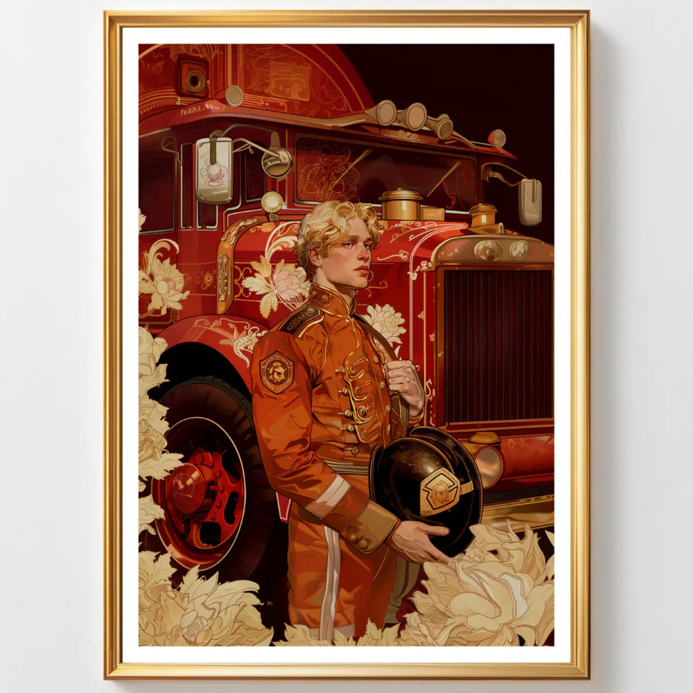 Affiches Art Nouveau - Collection Métiers d'antan "Le Pompier"