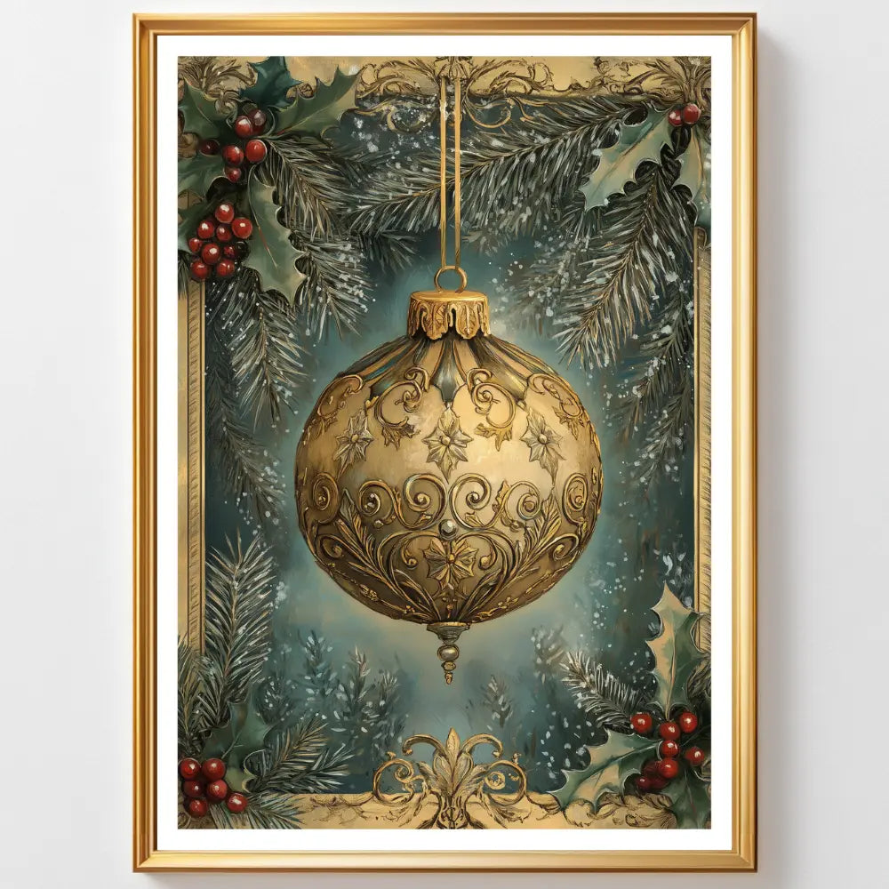 Affiches Art Nouveau - Collection Noël Vintage "Boule de Noël"