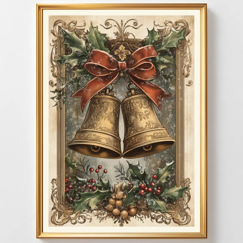 Affiches Art Nouveau - Collection Noël Vintage "Cloches de noël"