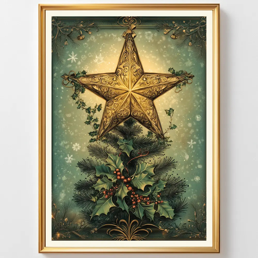 Affiches Art Nouveau - Collection Noël Vintage "Étoile de noël"