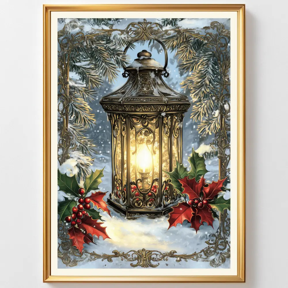 Affiches Art Nouveau - Collection Noël Vintage "Lanterne de noël"