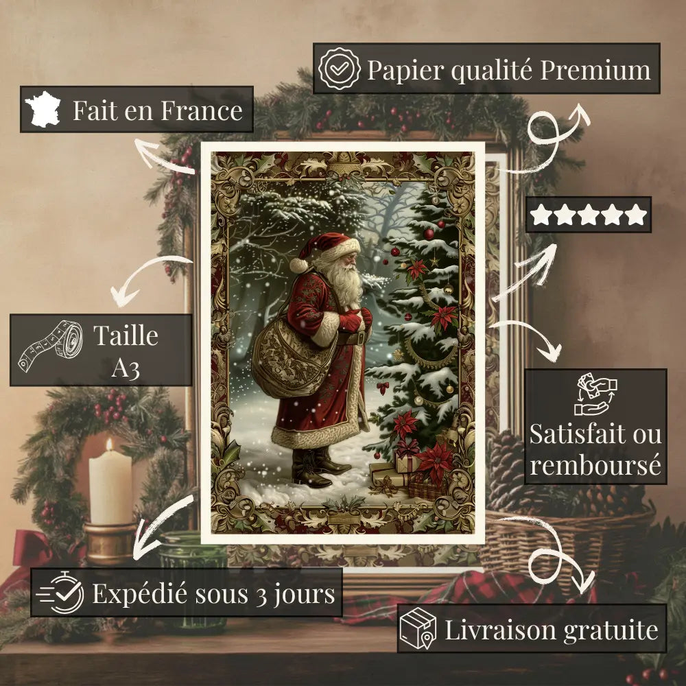 Affiches Art Nouveau - Collection Noël Vintage "Père noël"