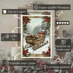 Affiches Art Nouveau -  Collection Noël Vintage "Traîneau de noël"