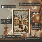 Affiches Art Nouveau - Collection Noël Vintage "Village de noël"