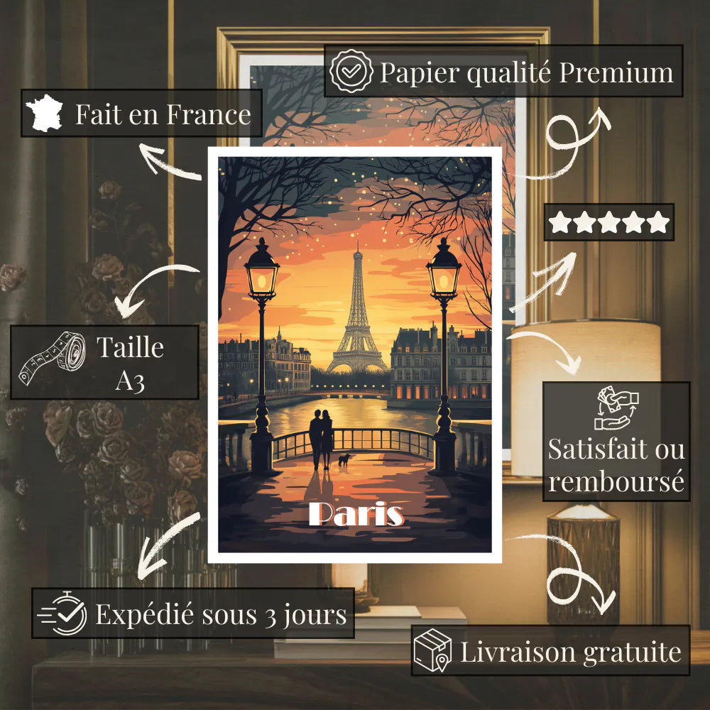 Affiches Art Nouveau - Collection Paris Art Déco "Balade Romantique"