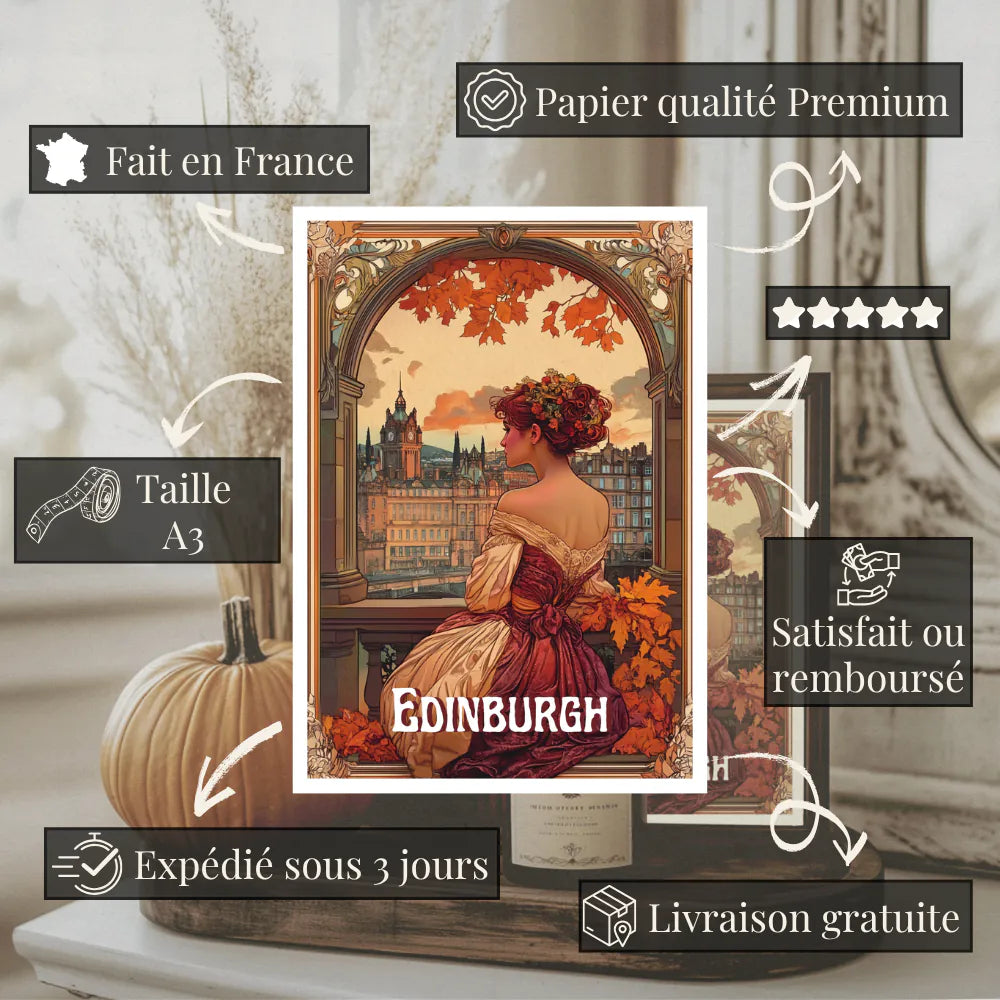 Affiches Art Nouveau - Collection Villes Art Nouveau "Edinburgh"