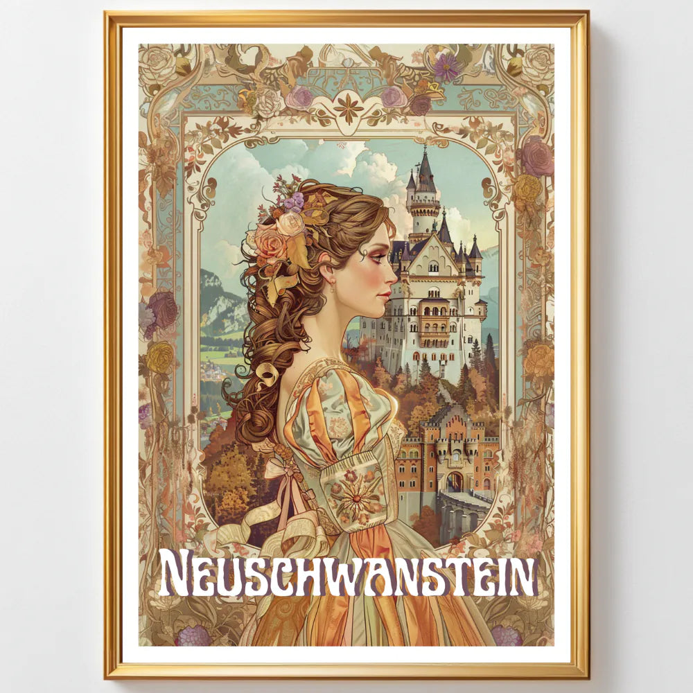 Affiches Art Nouveau - Collection Villes Art Nouveau "Neuschwanstein"