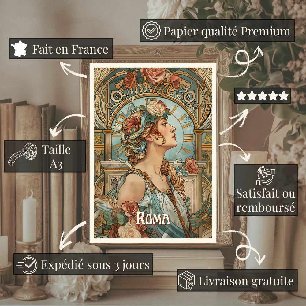 Affiches Art Nouveau - Collection Villes Art Nouveau "Rome"