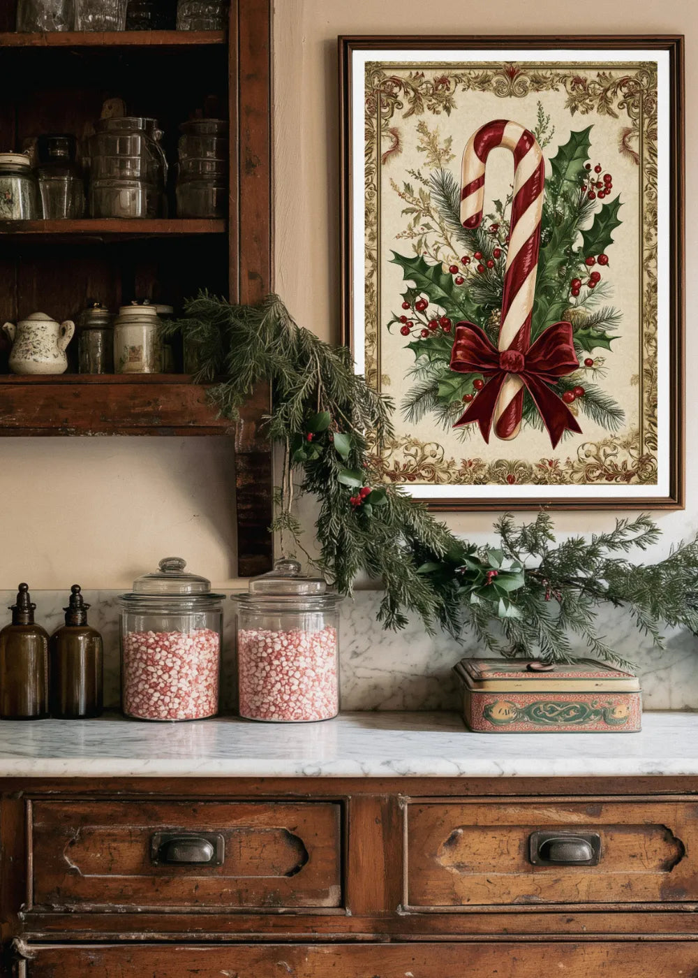 Affiche noël vintage sucre d'orge