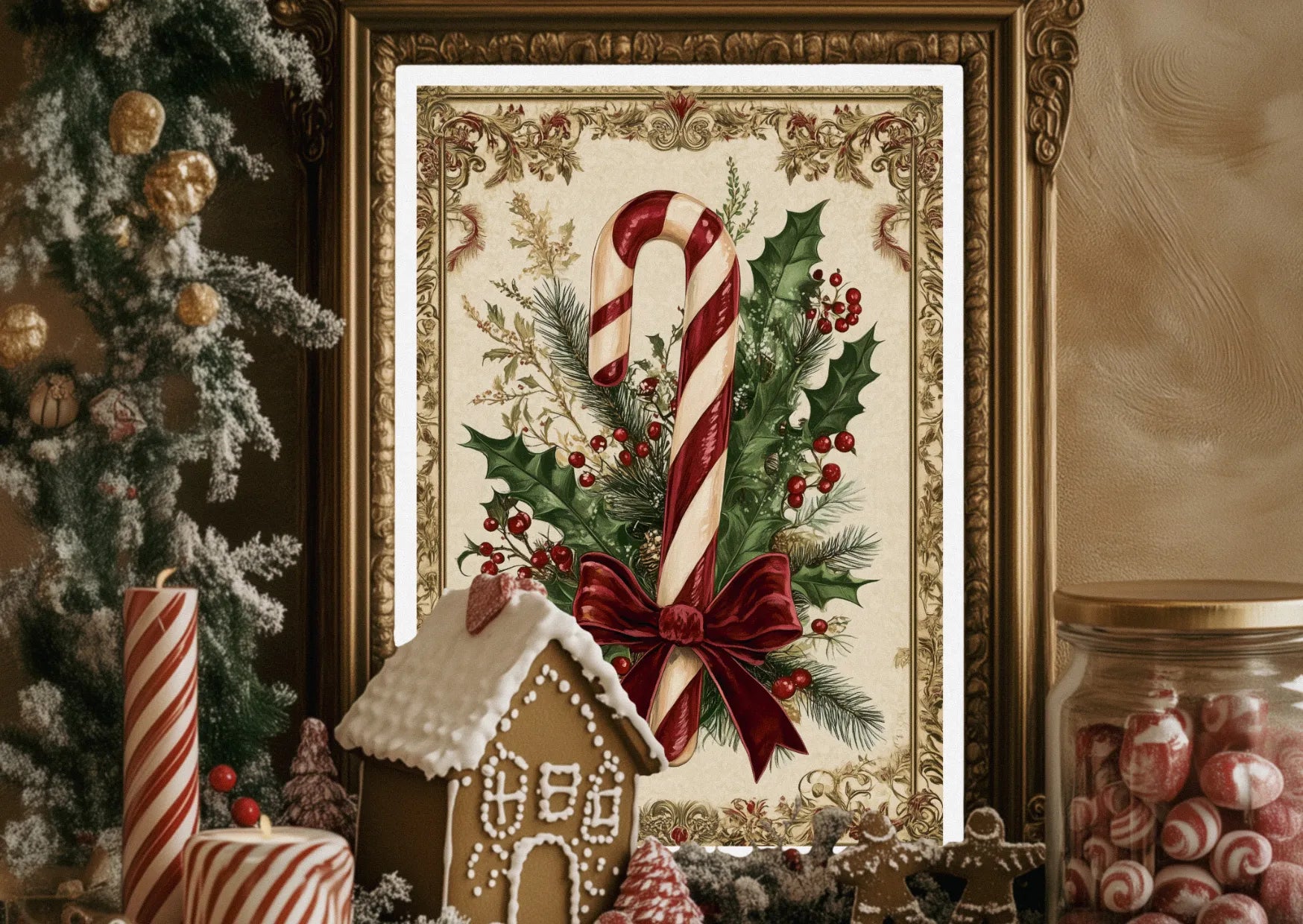 Affiche noël vintage sucre d'orge