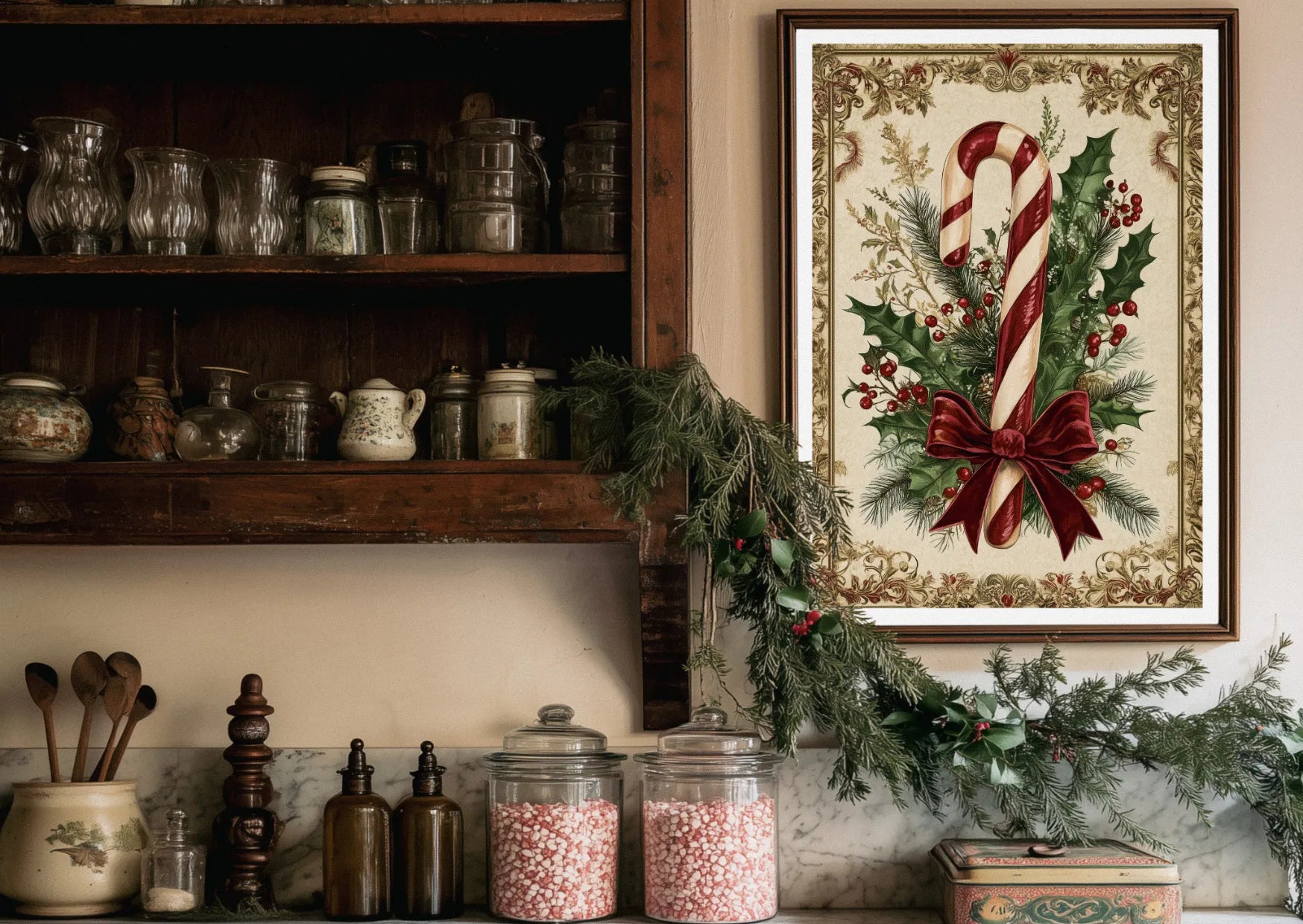 Affiche noël vintage sucre d'orge