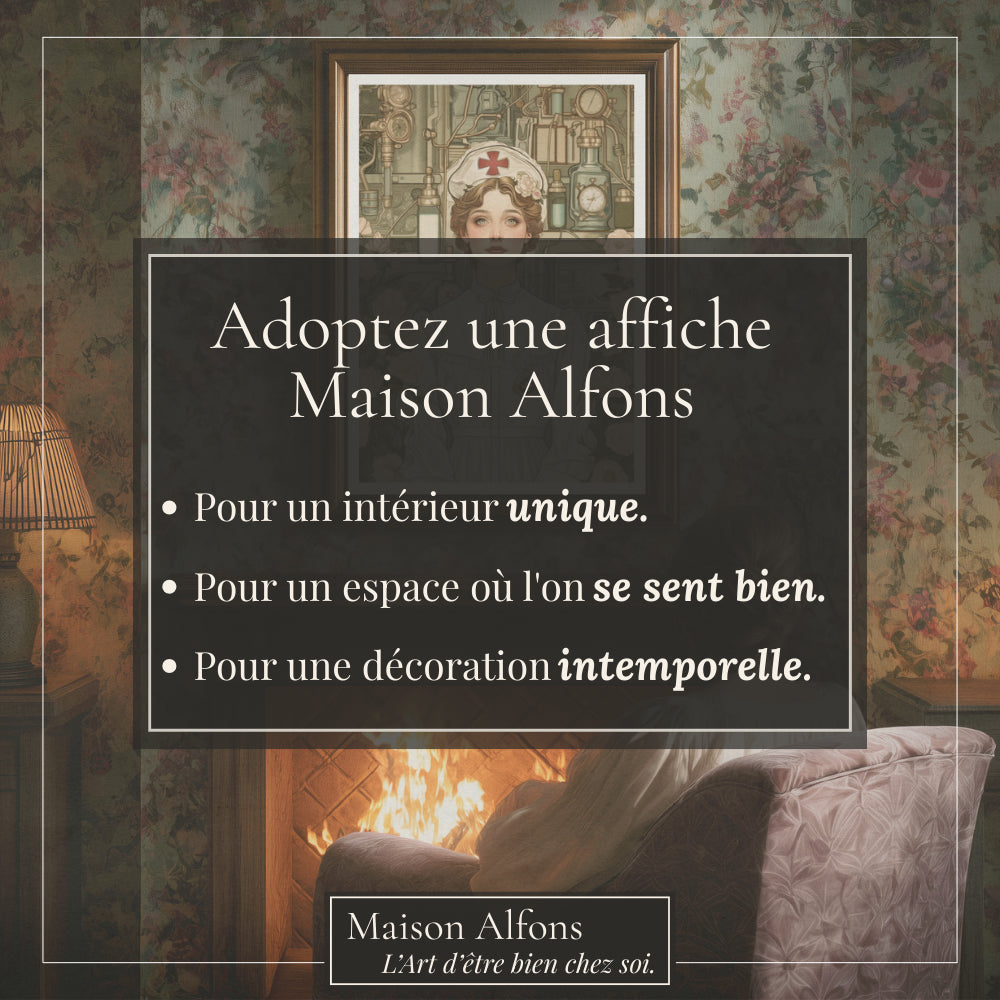 Affiches Art Nouveau - Collection Métiers d'antan "L'infirmière"
