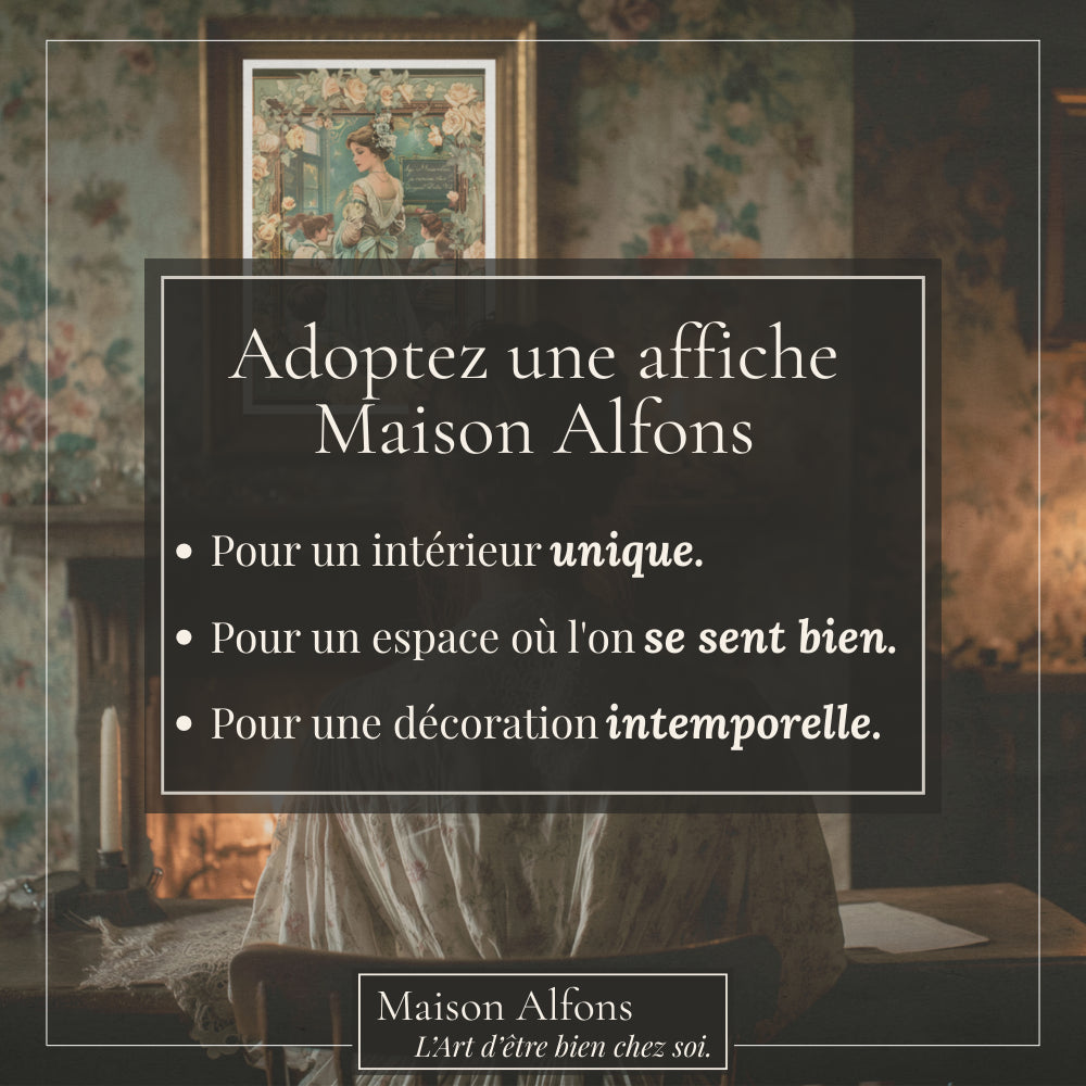 Affiches Art Nouveau - Collection Métiers d'antan "L'institutrice"