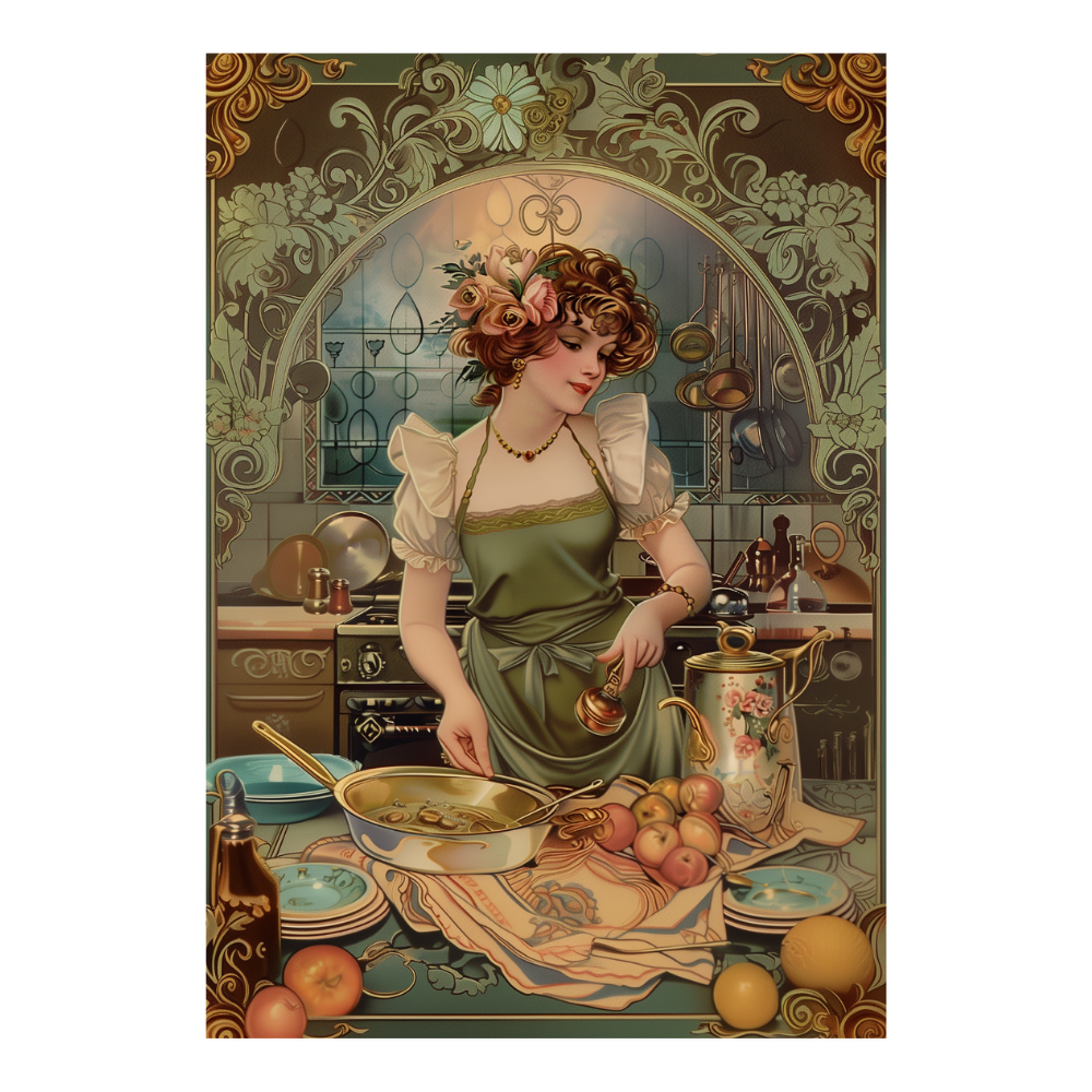 Affiches Art Nouveau - Collection Métiers d'antan "La Cuisinière"