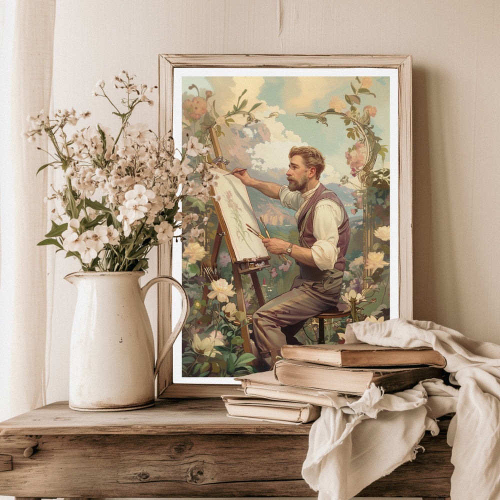 Affiches Art Nouveau - Collection Métiers d'antan "Le Peintre"