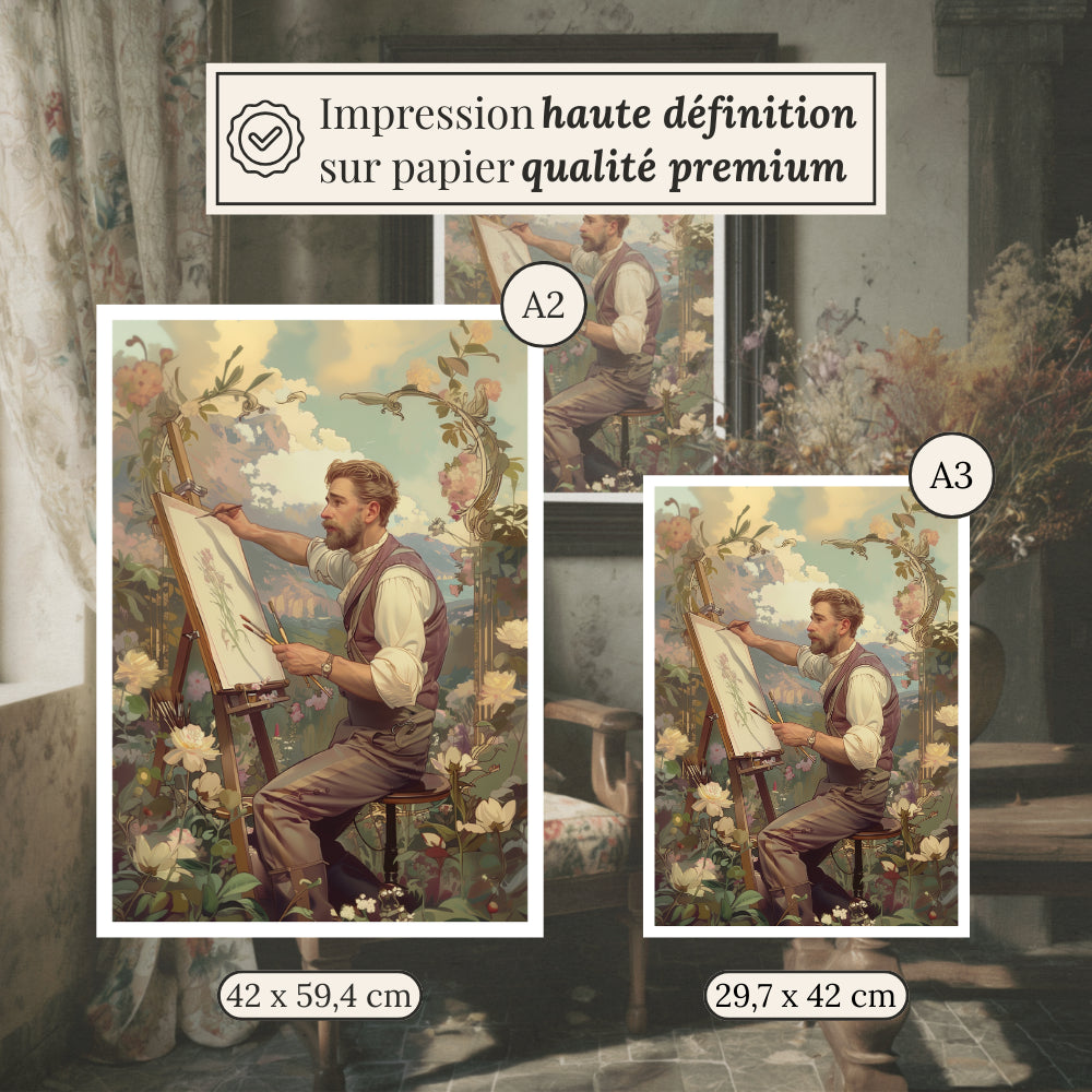 Affiches Art Nouveau - Collection Métiers d'antan "Le Peintre"