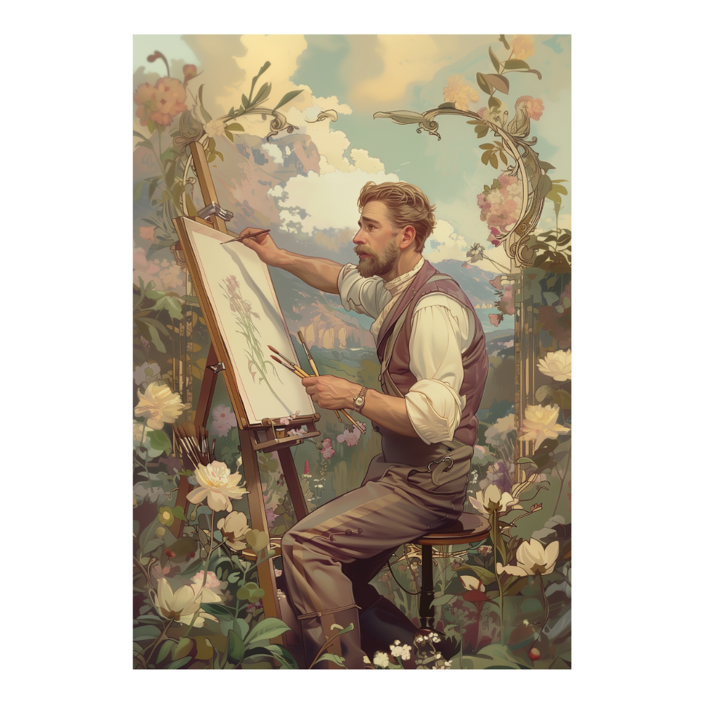 Affiches Art Nouveau - Collection Métiers d'antan "Le Peintre"