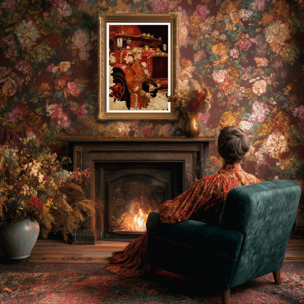 Affiches Art Nouveau - Collection Métiers d'antan "Le Pompier"