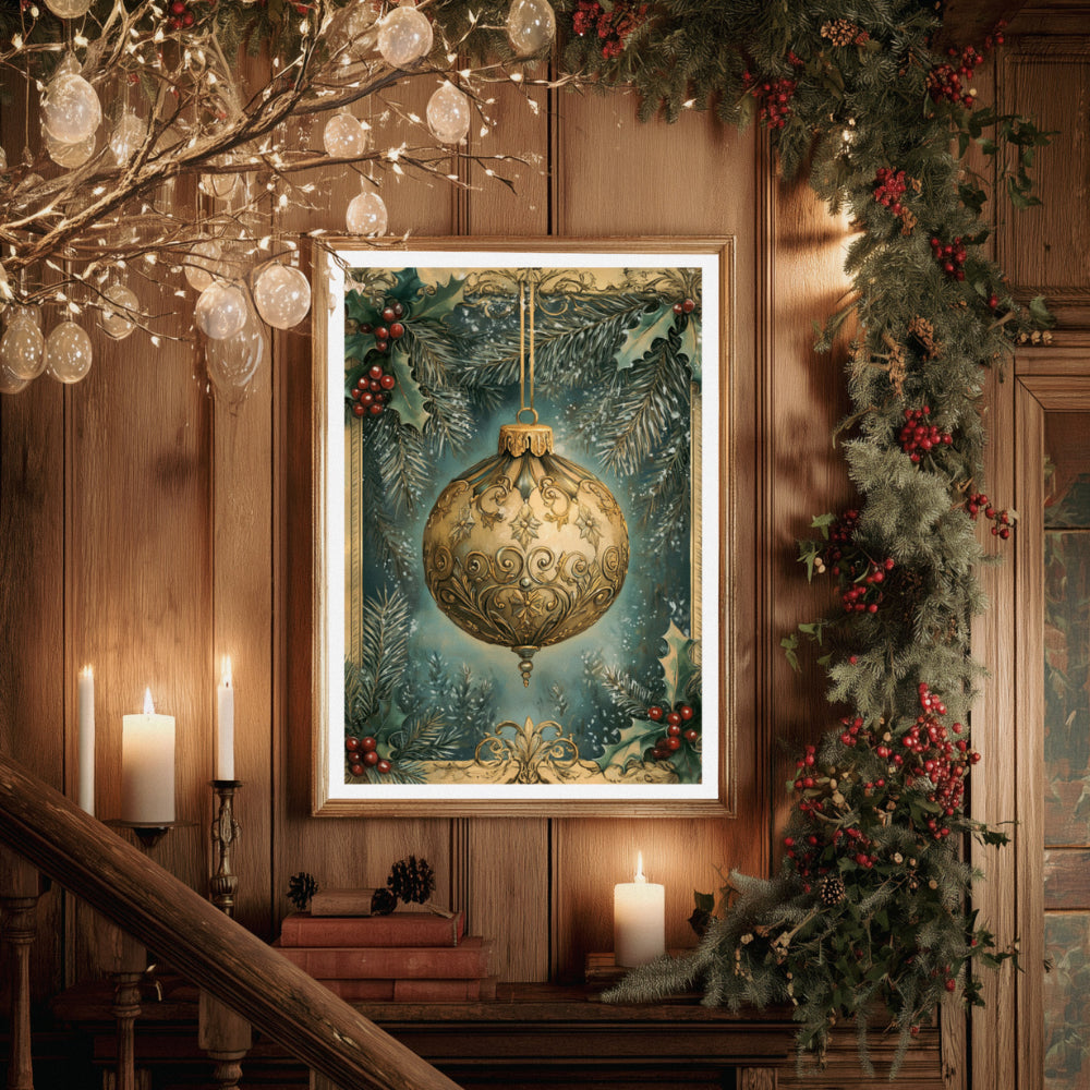 Affiches Art Nouveau - Collection Noël Vintage "Boule de Noël"