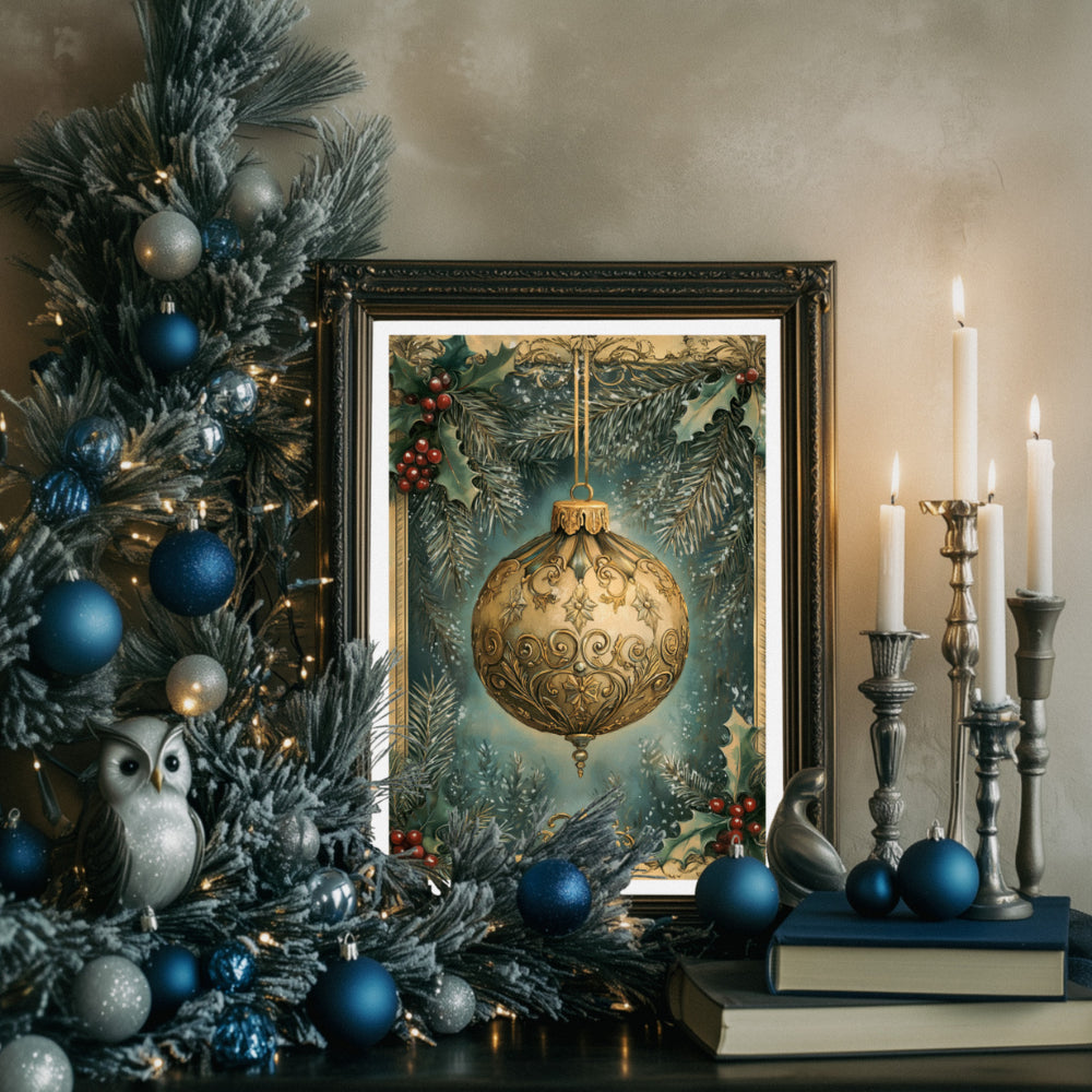 Affiches Art Nouveau - Collection Noël Vintage "Boule de Noël"