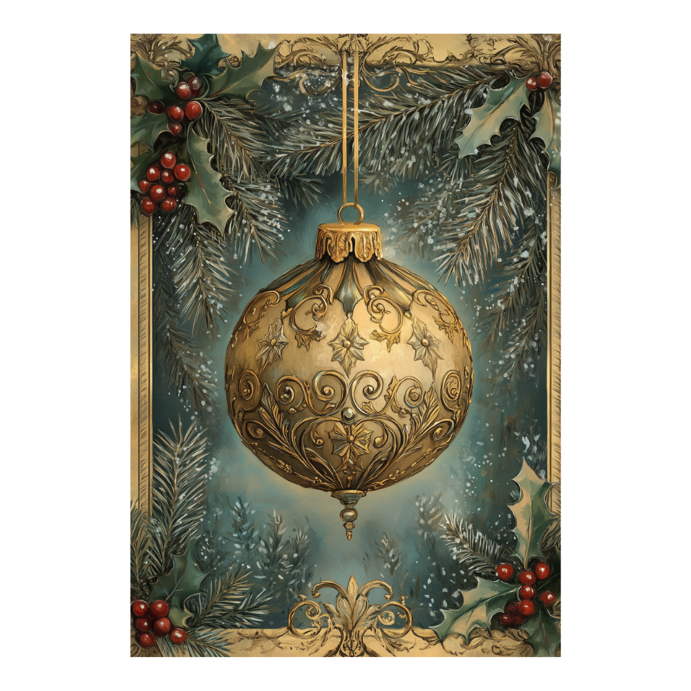Affiches Art Nouveau - Collection Noël Vintage "Boule de Noël"